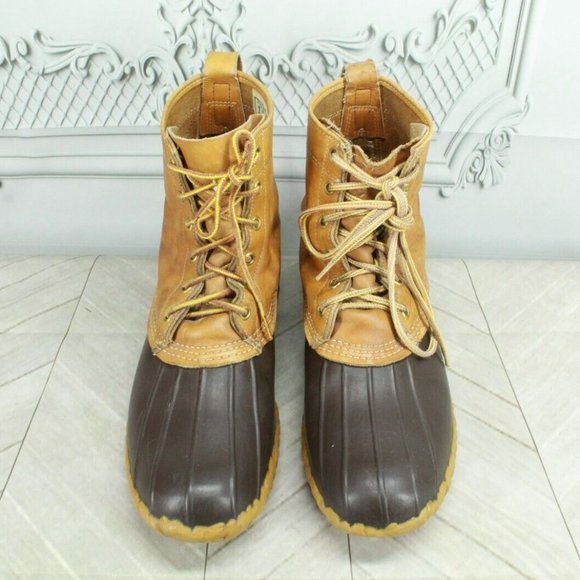 Vintage LL Bean Brown Leather Unlined Hunting Duck Boots Size 9 Medium - Picture 5 of 10